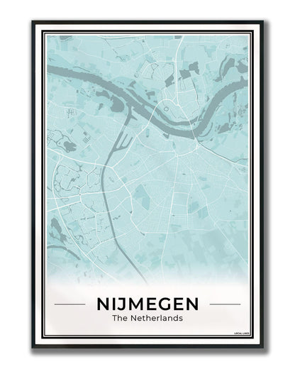 Plattegrond Nijmegen kaart Sky Ingelijst