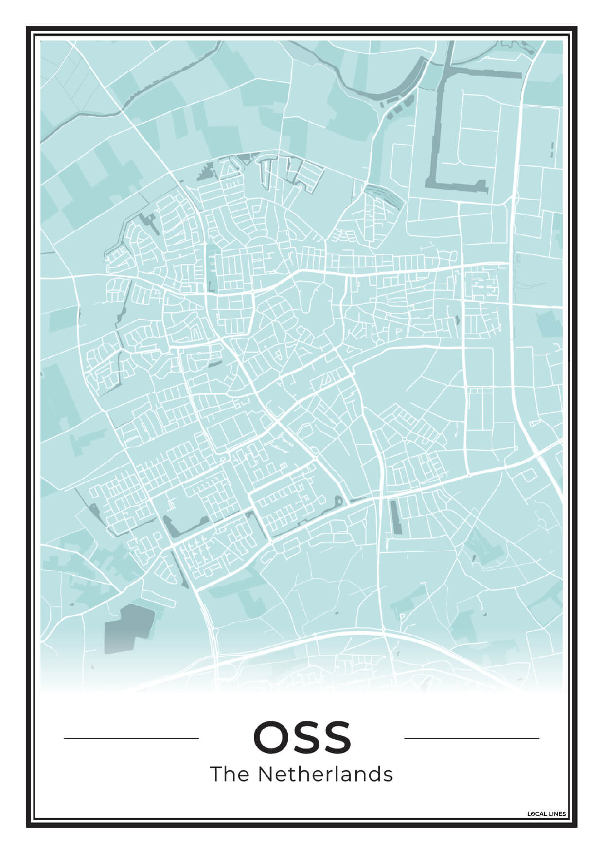 Plattegrond Oss Poster voor Woonkamer Sky