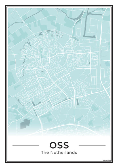 Plattegrond Oss Poster voor Woonkamer Sky