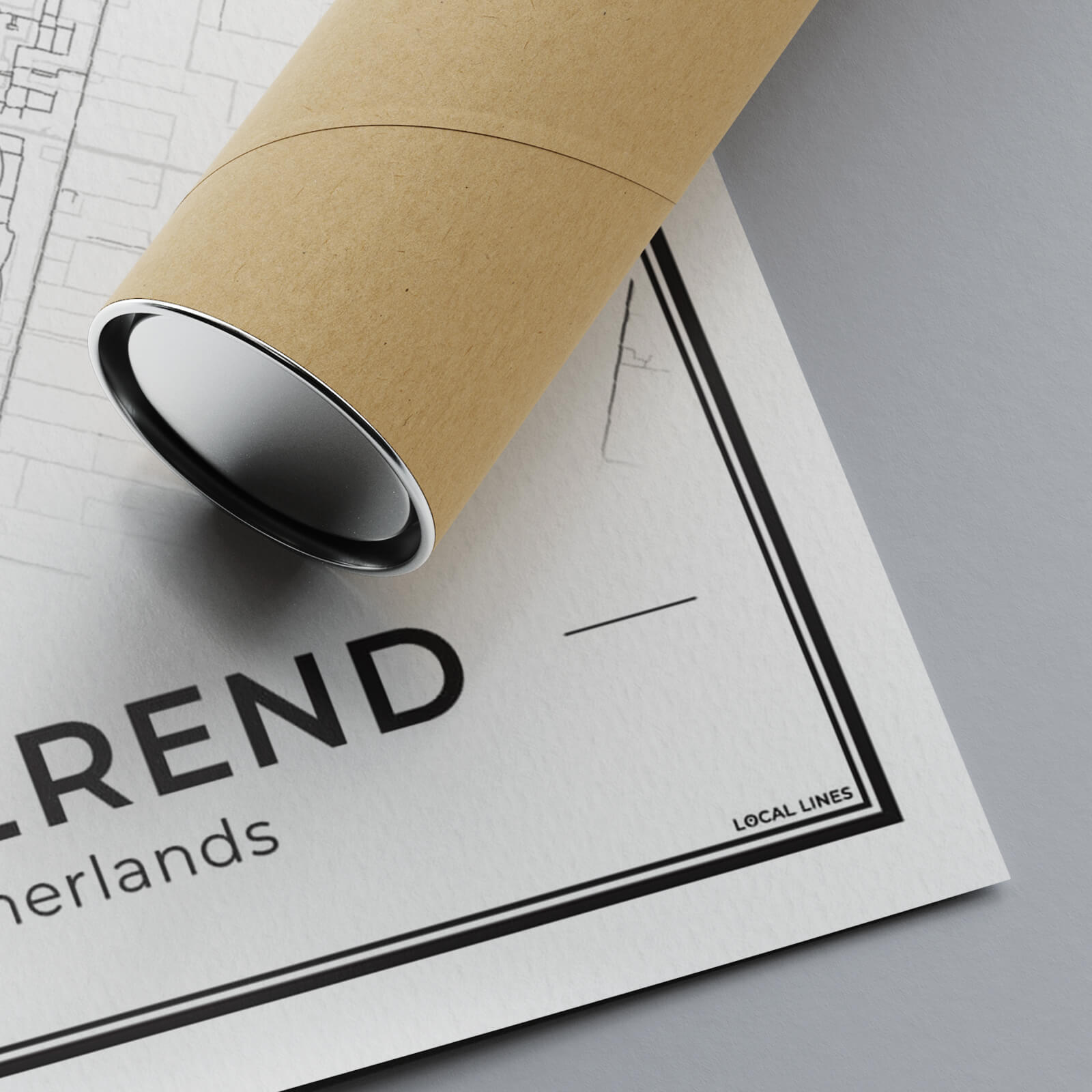 Plattegrond Purmerend Poster voor Woonkamer detail van papier Algemeen