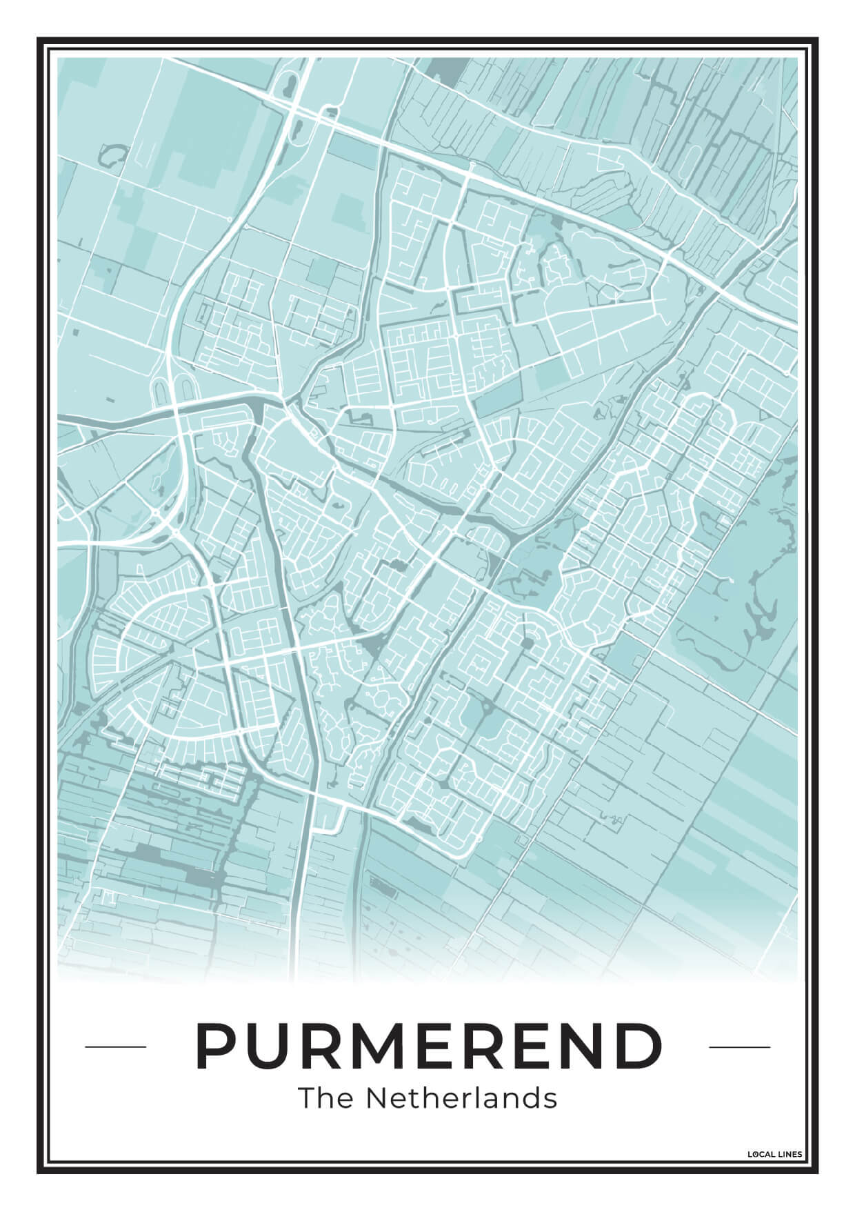 Plattegrond Purmerend Poster voor Woonkamer Sky