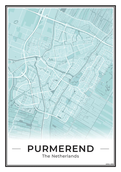 Plattegrond Purmerend Poster voor Woonkamer Sky