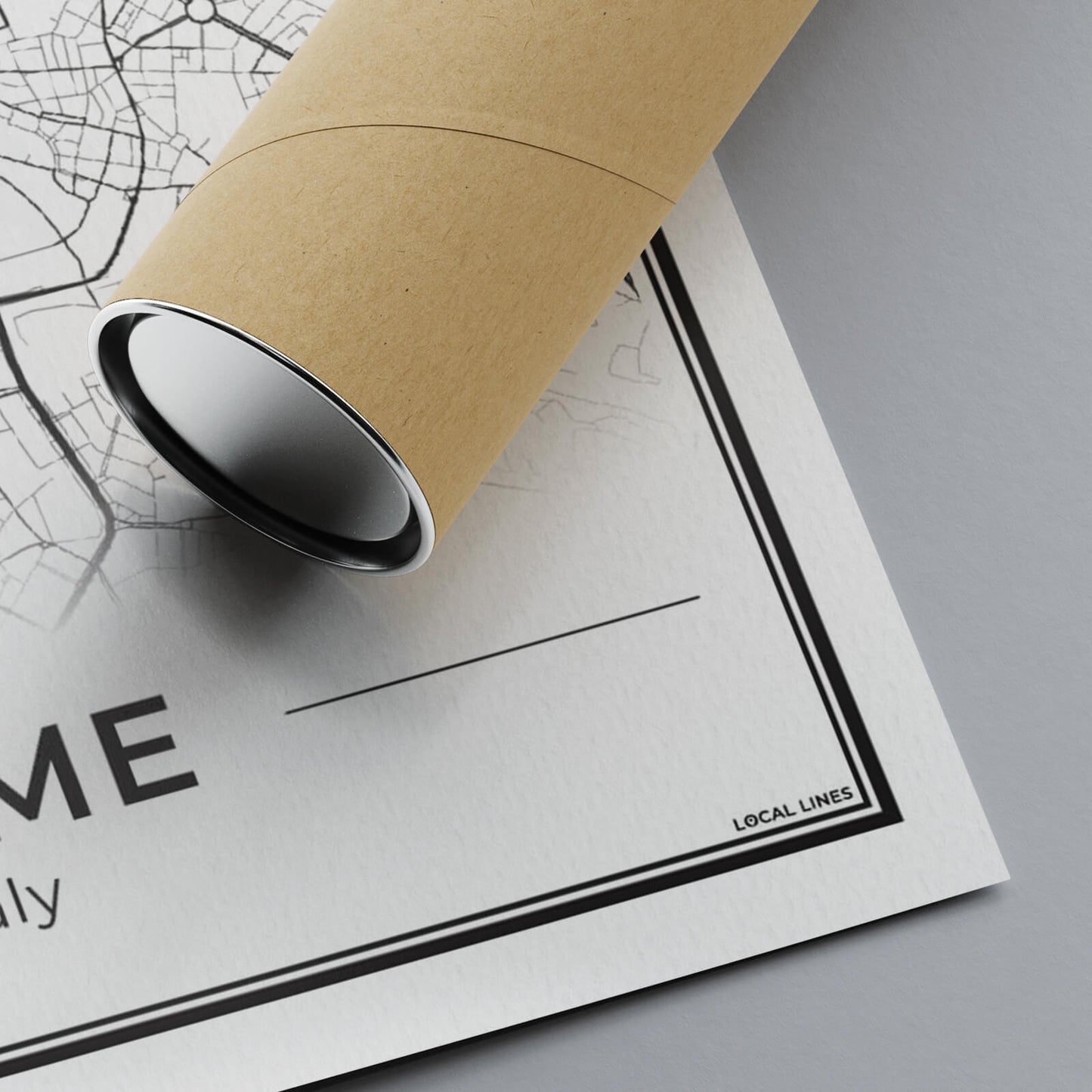 Rome Stadskaart als Wanddecoratie detail van papier met koker Algemeen