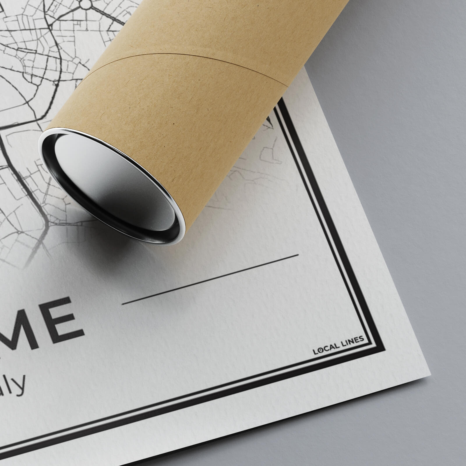 Rome Stadskaart als Wanddecoratie detail van papier met koker Algemeen