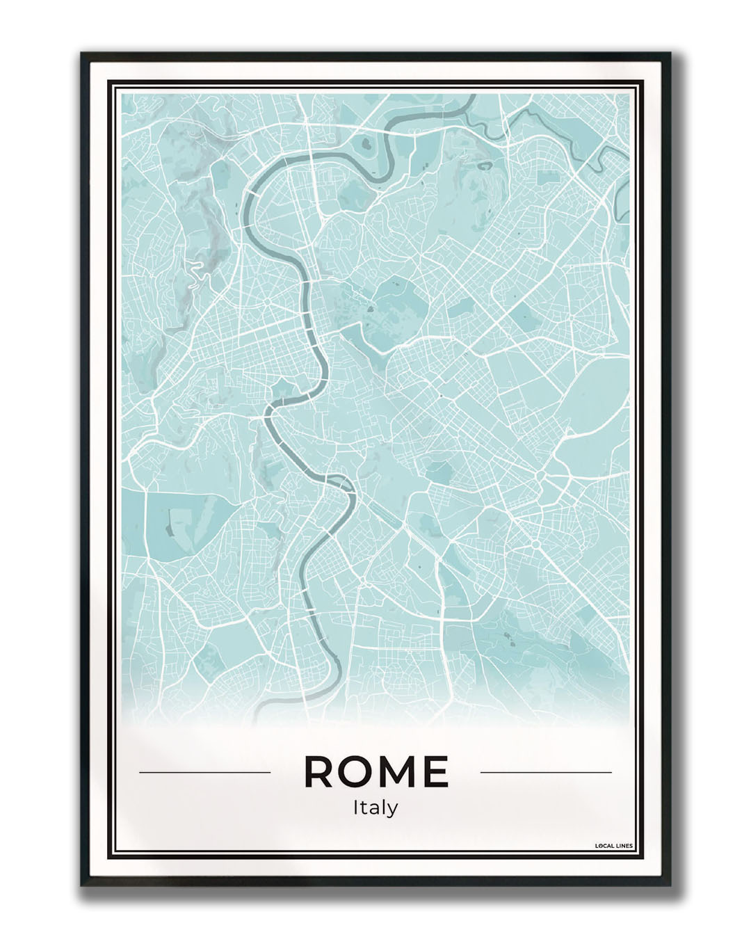 Rome Stadskaart als Wanddecoratie voor Interieur ingelijst Sky
