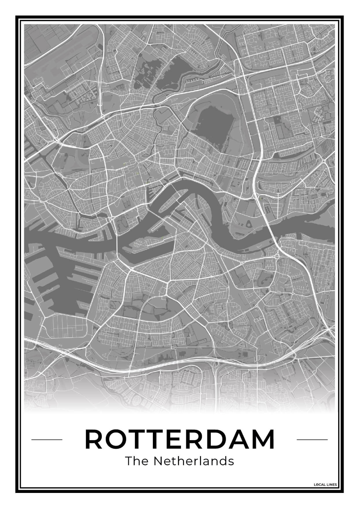 Stadskaart Rotterdam Dark