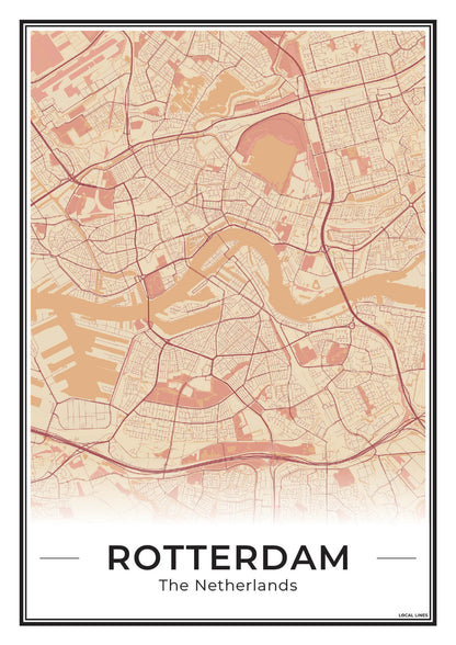 Stadskaart Rotterdam Terracotta