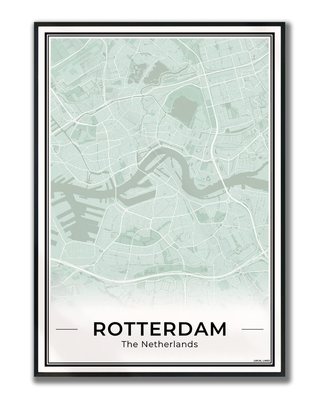 Stadskaart Rotterdam Ingelijst Sage