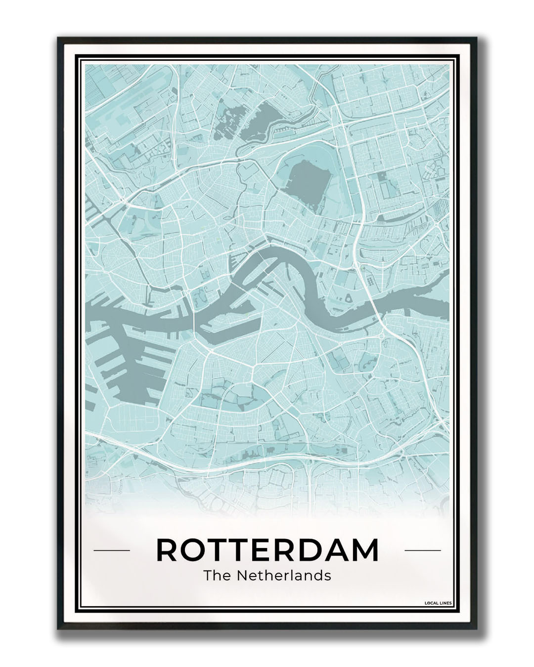 Stadskaart Rotterdam Sky Ingelijst