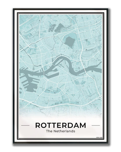 Stadskaart Rotterdam Sky Ingelijst