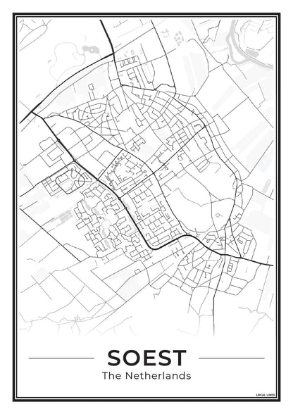 Plattegrond Soest Poster voor Woonkamer Light