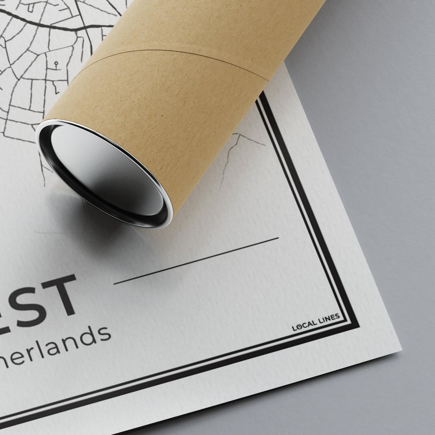Plattegrond Soest Poster voor Woonkamer Detail van 300GSM Papier Algemeen