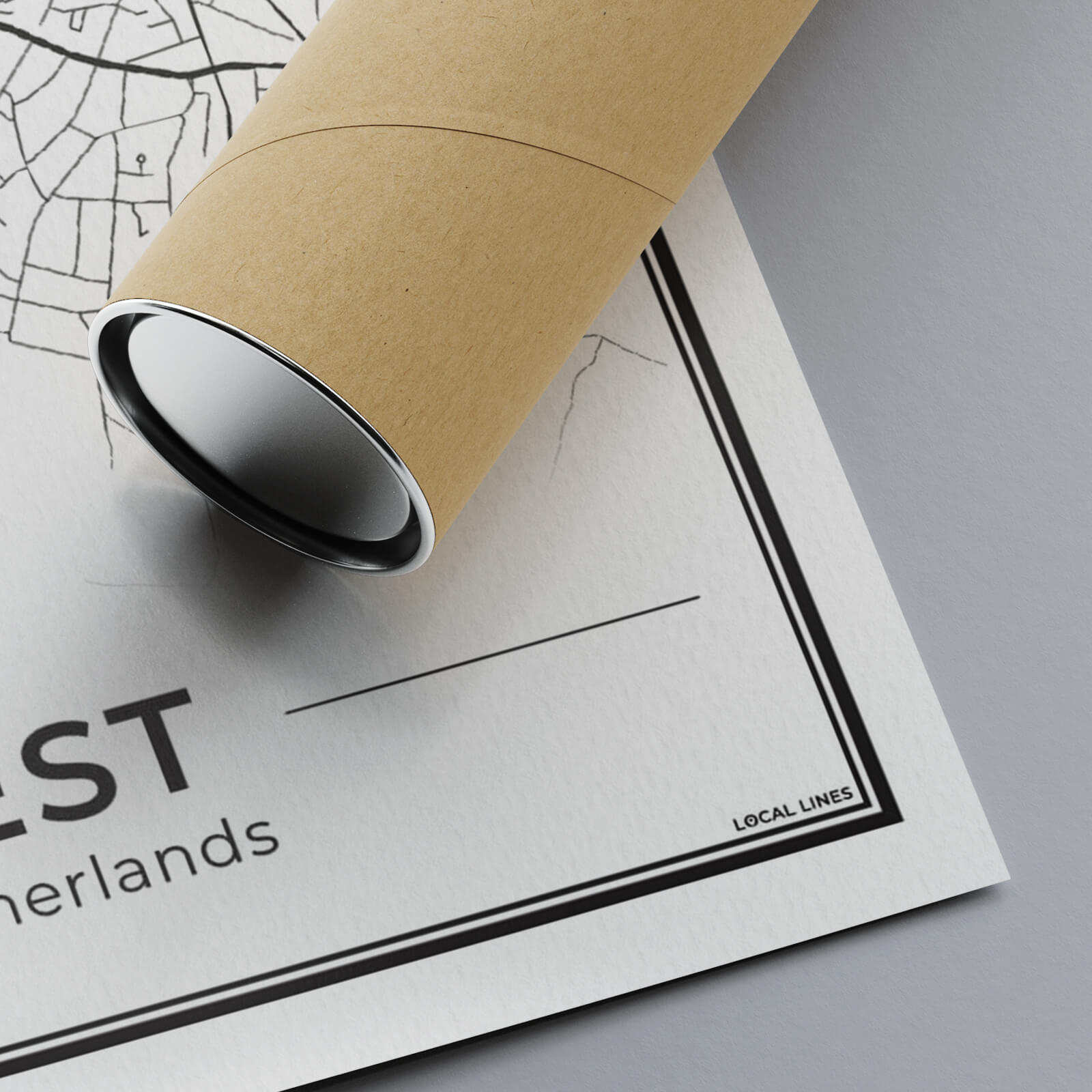 Plattegrond Soest Poster voor Woonkamer Detail van 300GSM Papier Algemeen