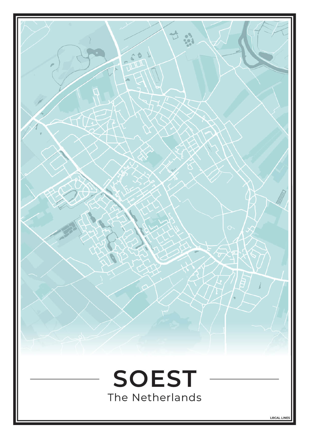 Plattegrond Soest Poster voor Woonkamer Sky
