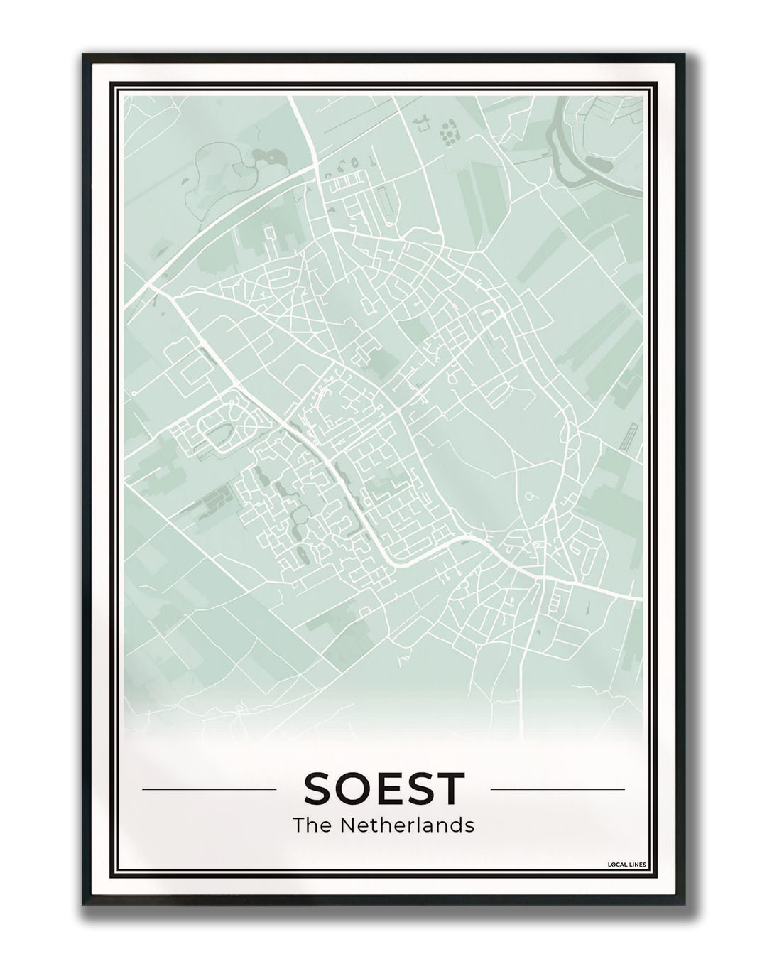 Plattegrond Soest Poster voor Woonkamer ingelijst Sage