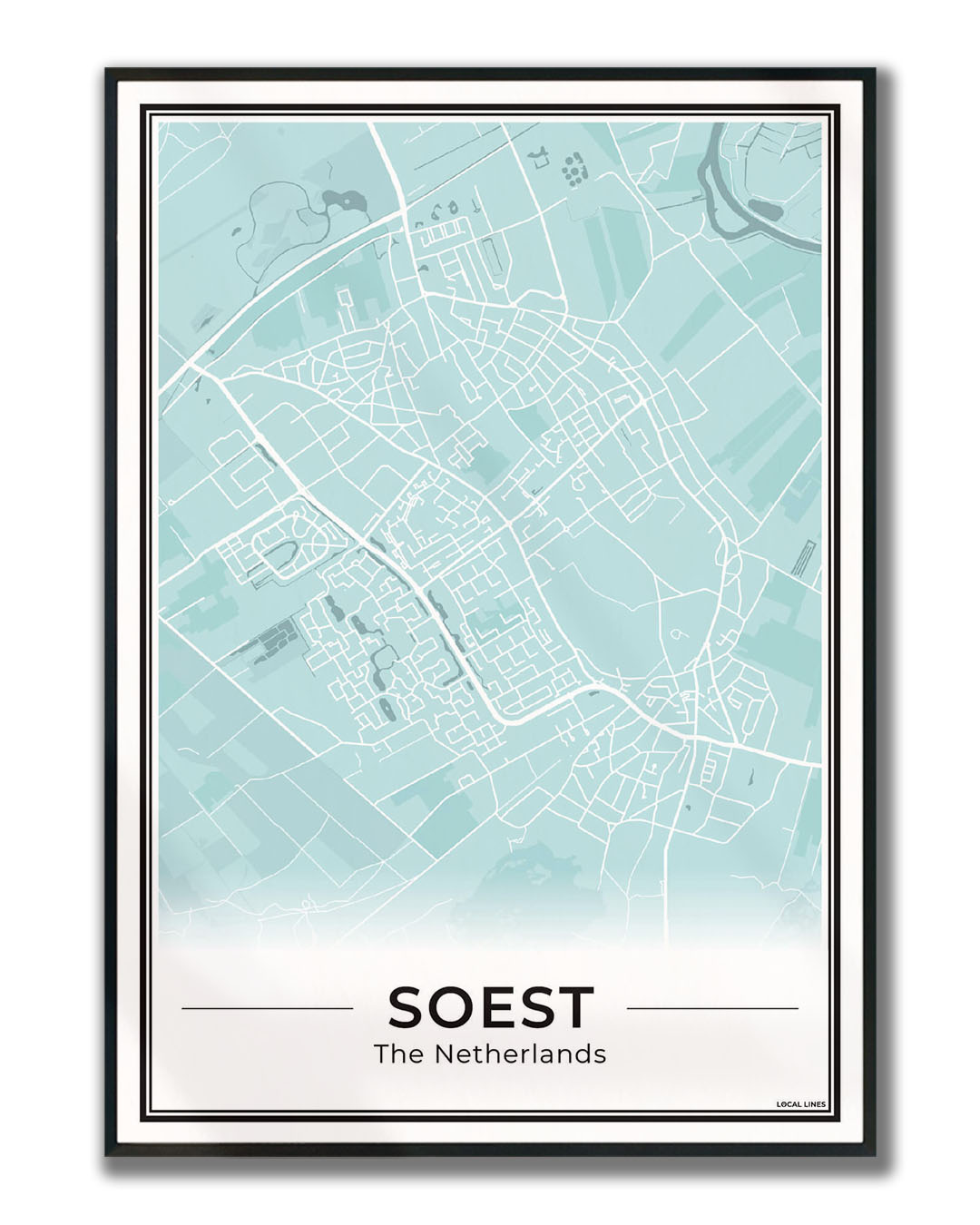 Plattegrond Soest Poster voor Woonkamer ingelijst Sky