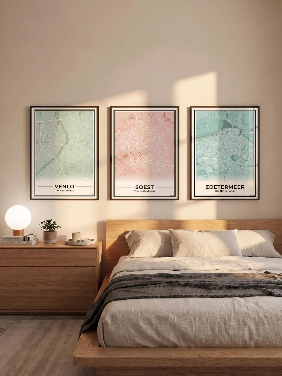 Plattegrond Soest Poster in slaapkamer in 3 kleuren Algemeen