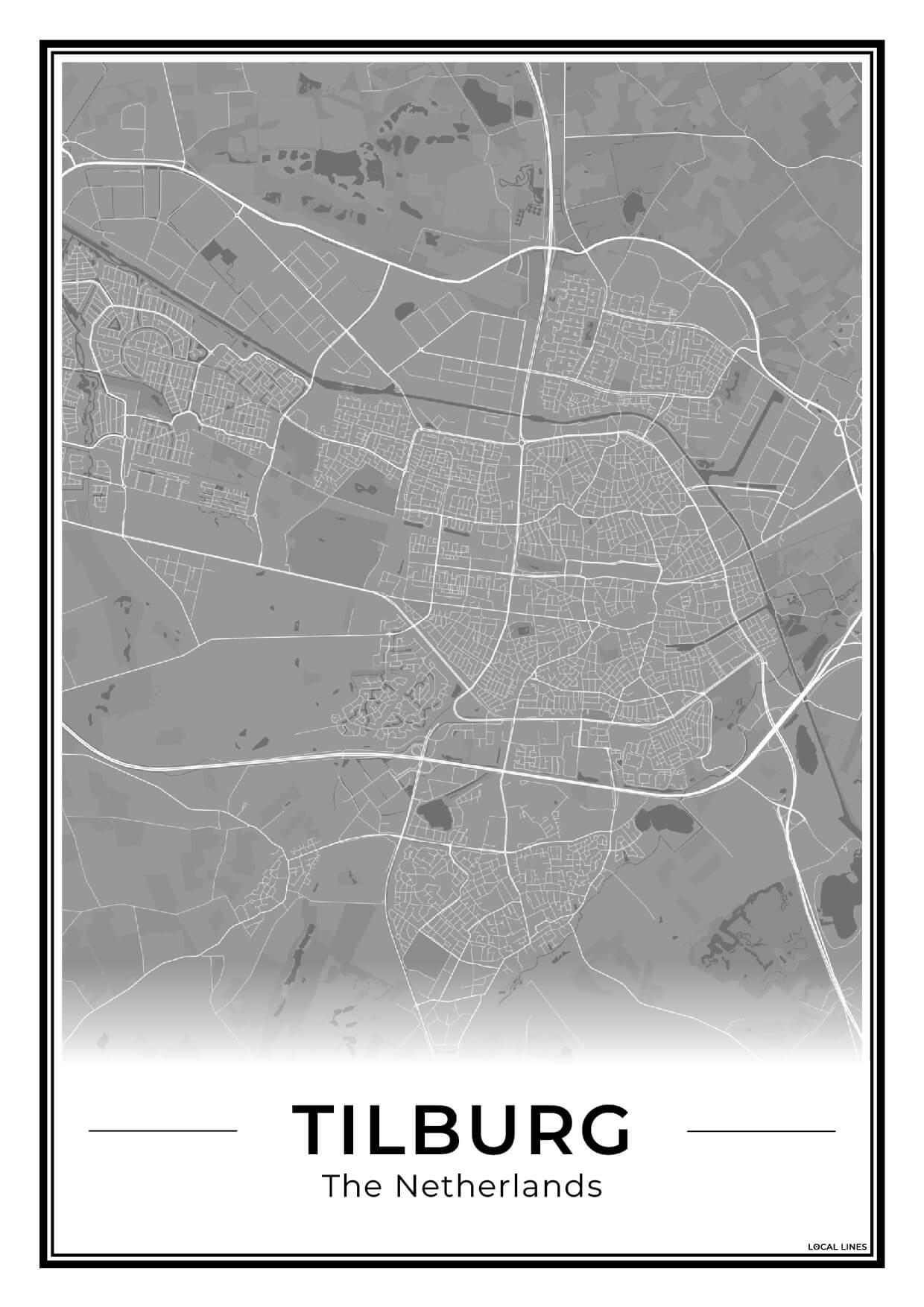Plattegrond Tilburg Stad Dark