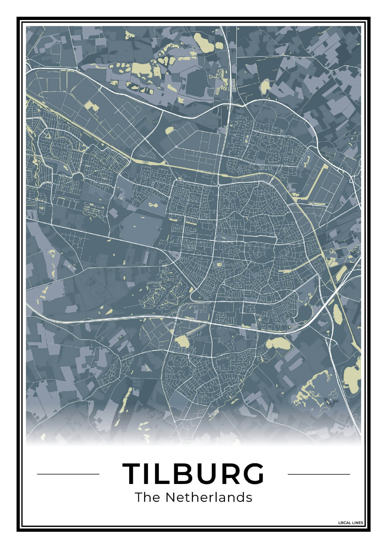 Plattegrond Tilburg Stad Midnight