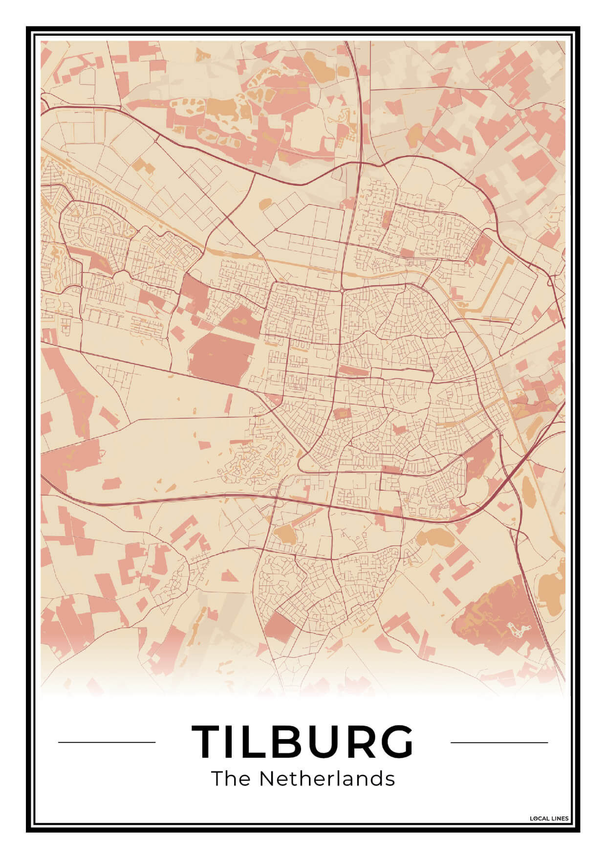 Plattegrond Tilburg Stad Terracotta