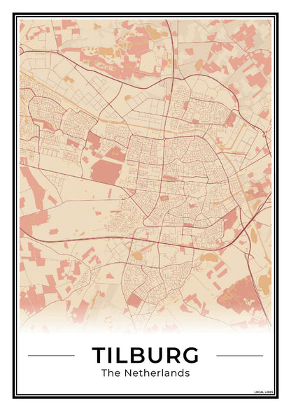 Plattegrond Tilburg Stad Terracotta