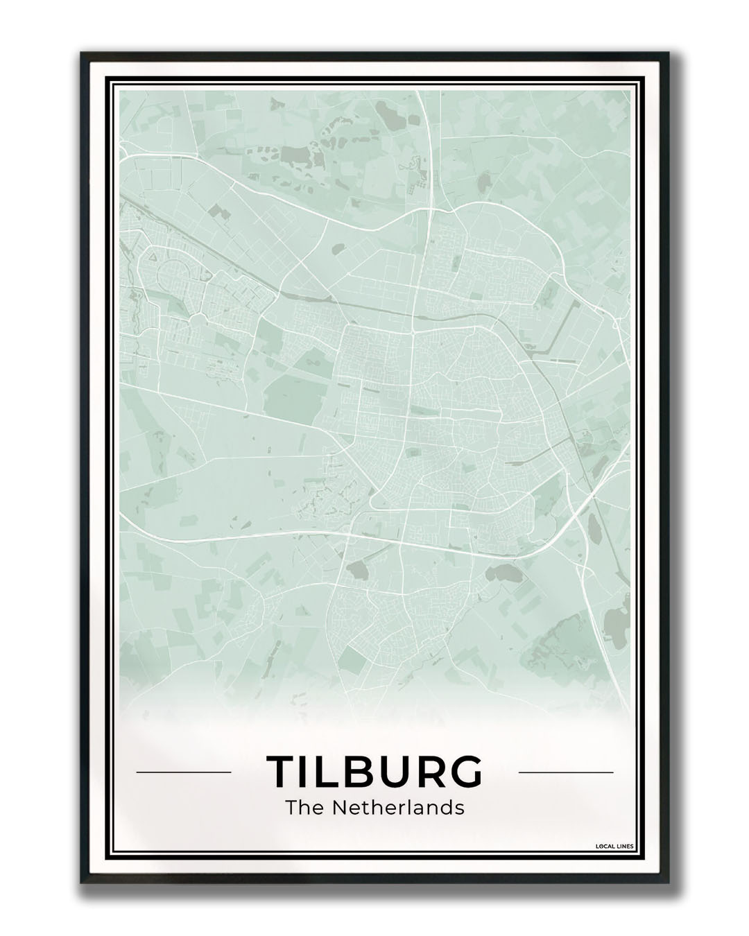 Plattegrond Tilburg Stad Sage ingelijst