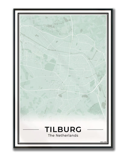 Plattegrond Tilburg Stad Sage ingelijst