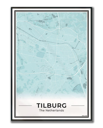 Plattegrond Tilburg Stad Sky ingelijst