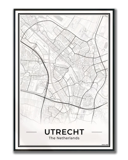 Plattegrond Utrecht ingelijst Light