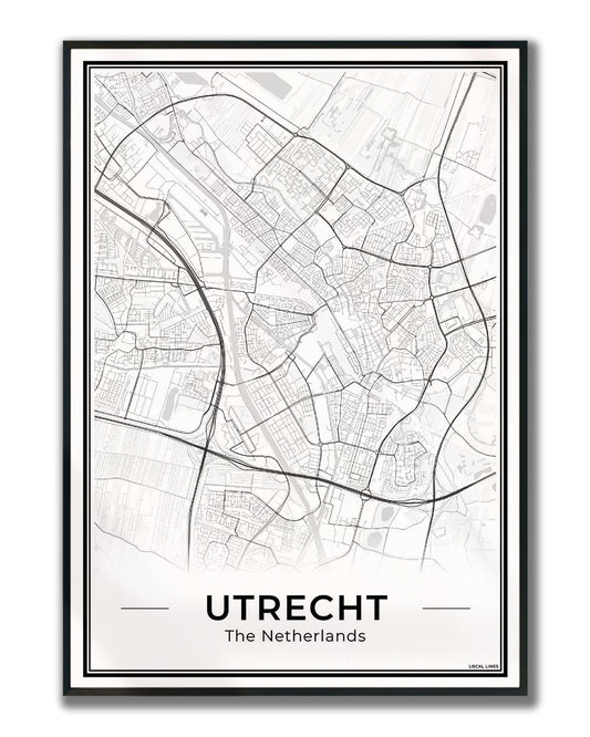 Plattegrond Utrecht ingelijst Light