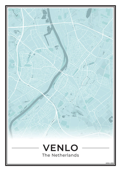 Plattegrond Venlo Poster voor Woonkamer Sky