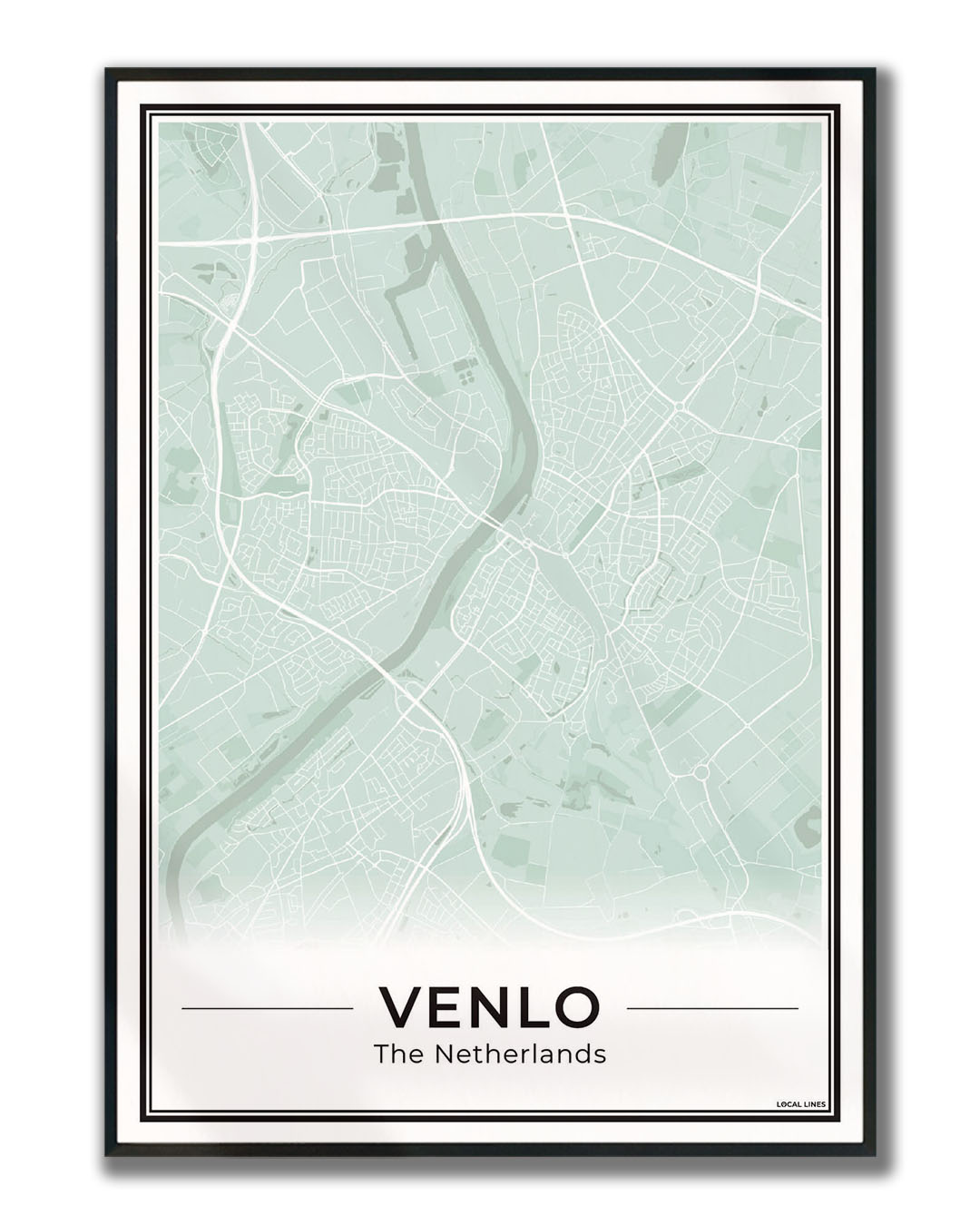 Plattegrond Venlo Poster voor Woonkamer ingelijst Sage