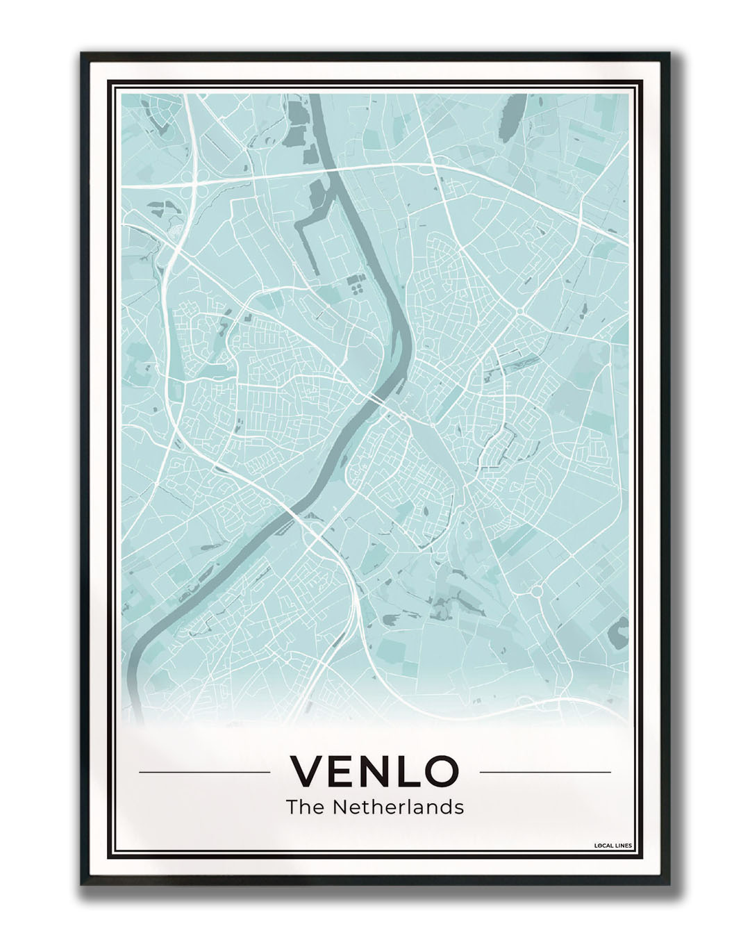 Plattegrond Venlo Poster voor Woonkamer ingelijst Sky