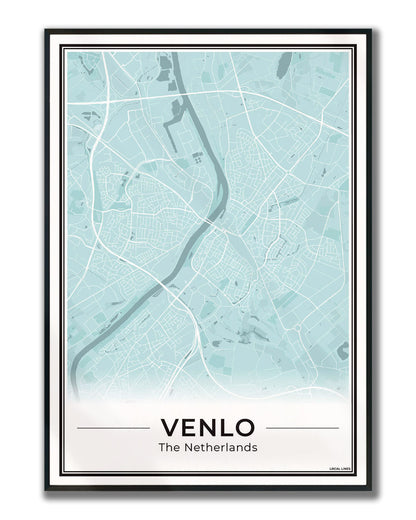Plattegrond Venlo Poster voor Woonkamer ingelijst Sky