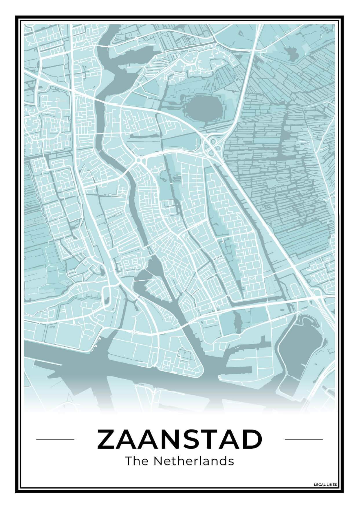 Stadskaart Zaanstad Wanddecoratie Sky
