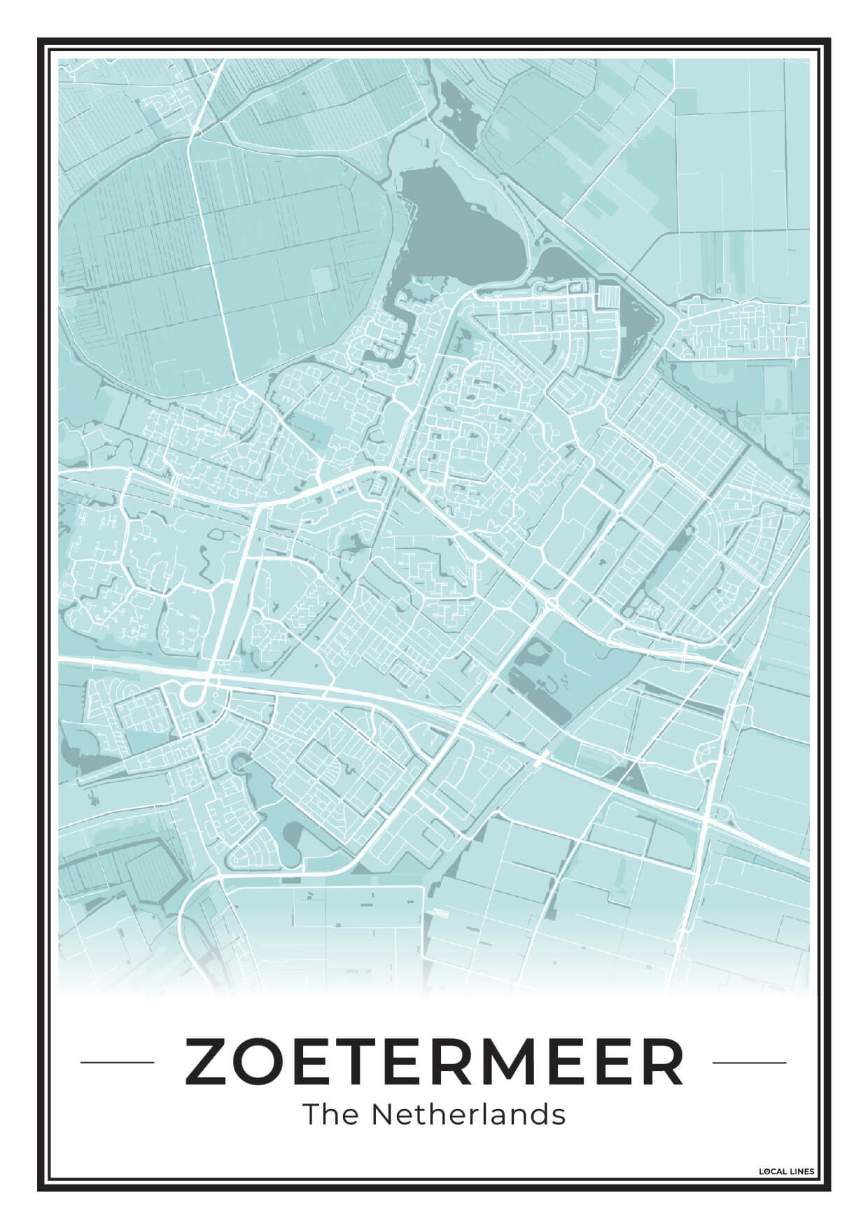 Zoetermeer Plattegrond Poster voor Woonkamer Sky