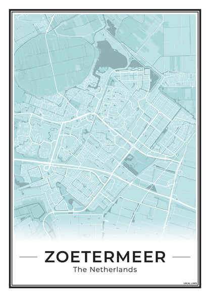 Zoetermeer Plattegrond Poster voor Woonkamer Sky