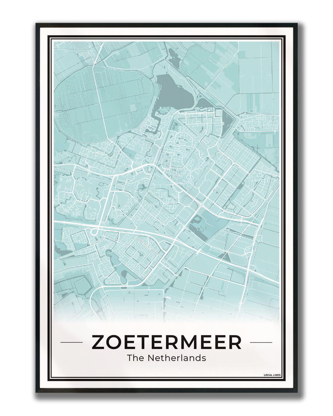 Zoetermeer Plattegrond Poster voor Woonkamer ingelijst Sky