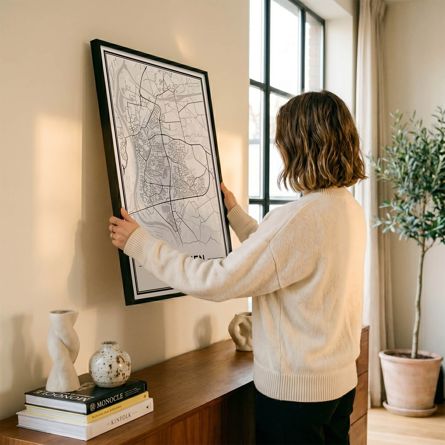 Zutphen Plattegrond Poster voor Woonkamer aan muur Algemeen