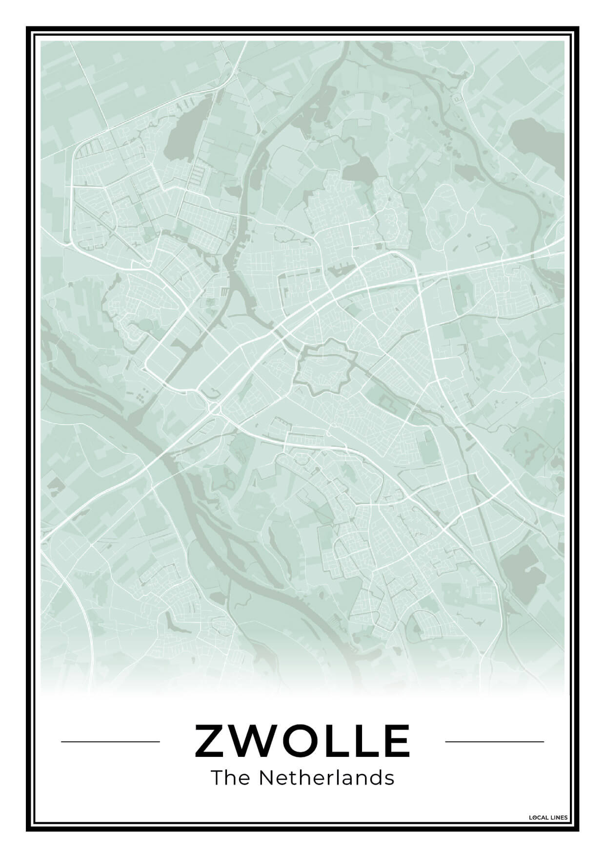 Stadskaart Zwolle Poster Sage