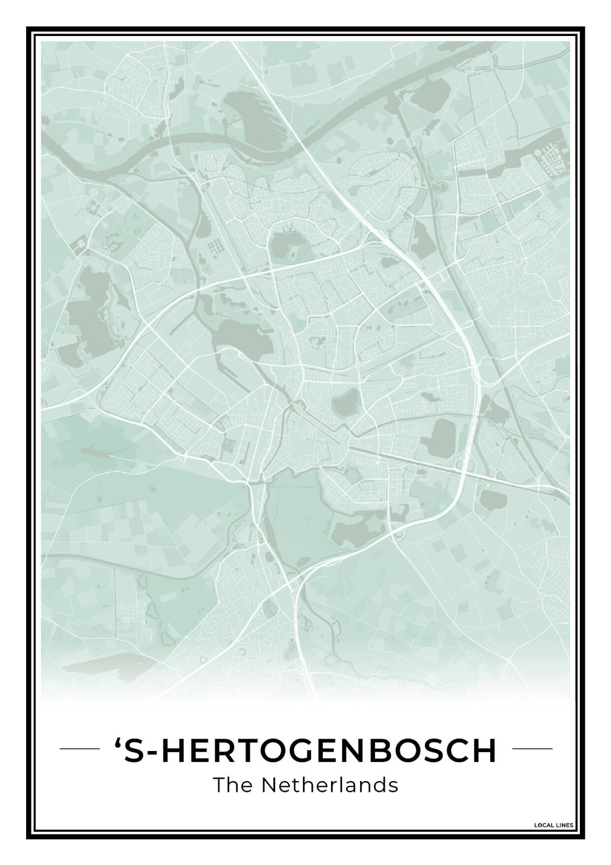 Stadskaart Den Bosch Wanddecoratie Sage