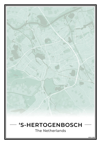 Stadskaart Den Bosch Wanddecoratie Sage