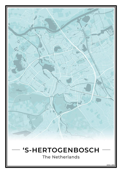Stadskaart Den Bosch Wanddecoratie Sky