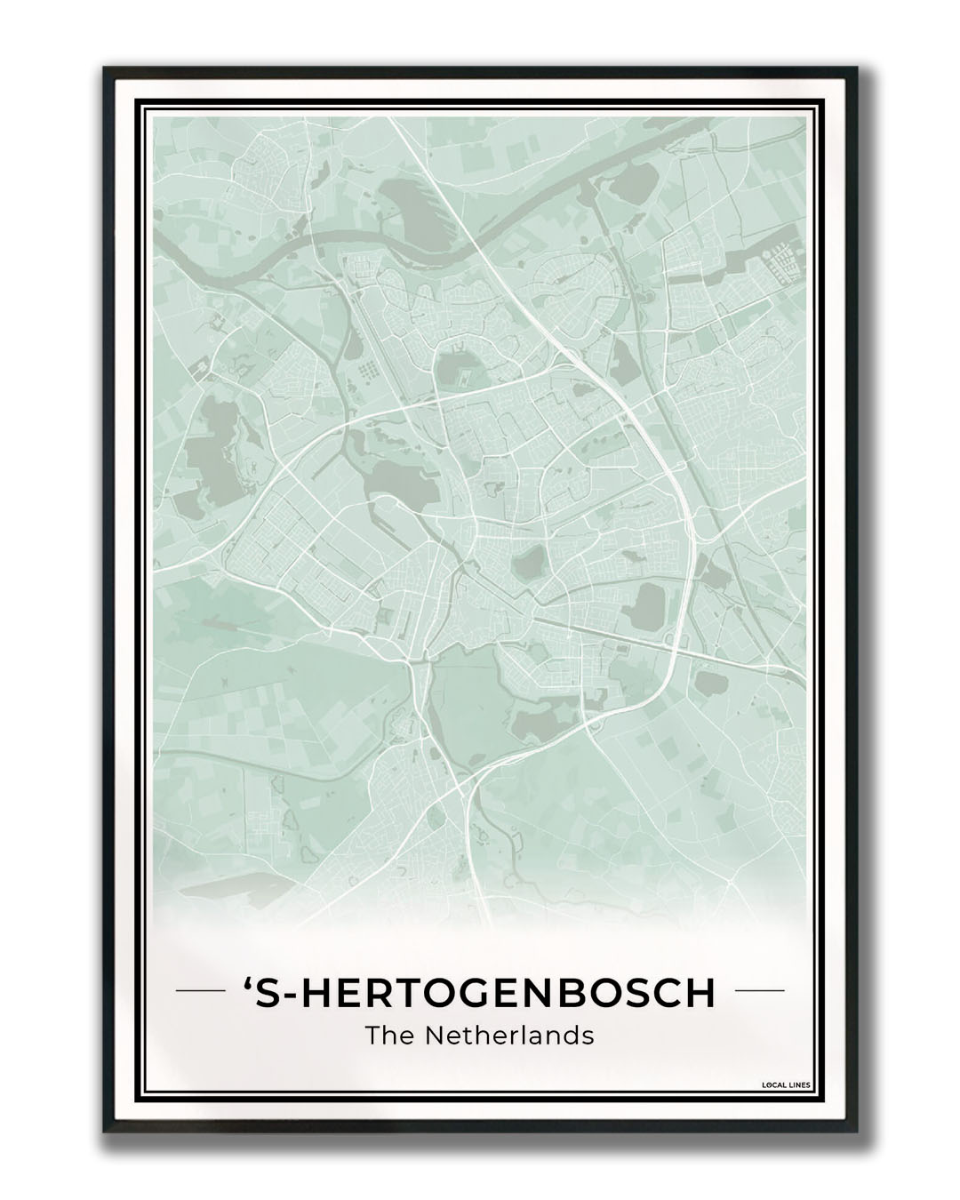 Stadskaart Den Bosch Wanddecoratie Ingelijst Sage