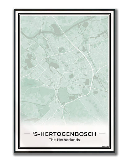Stadskaart Den Bosch Wanddecoratie Ingelijst Sage