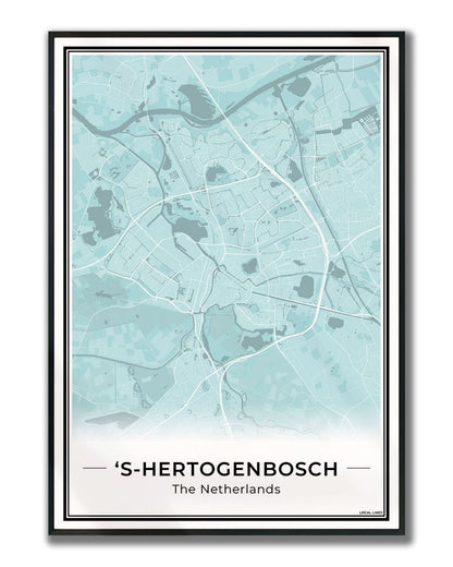Stadskaart Den Bosch Wanddecoratie Ingelijst Sky
