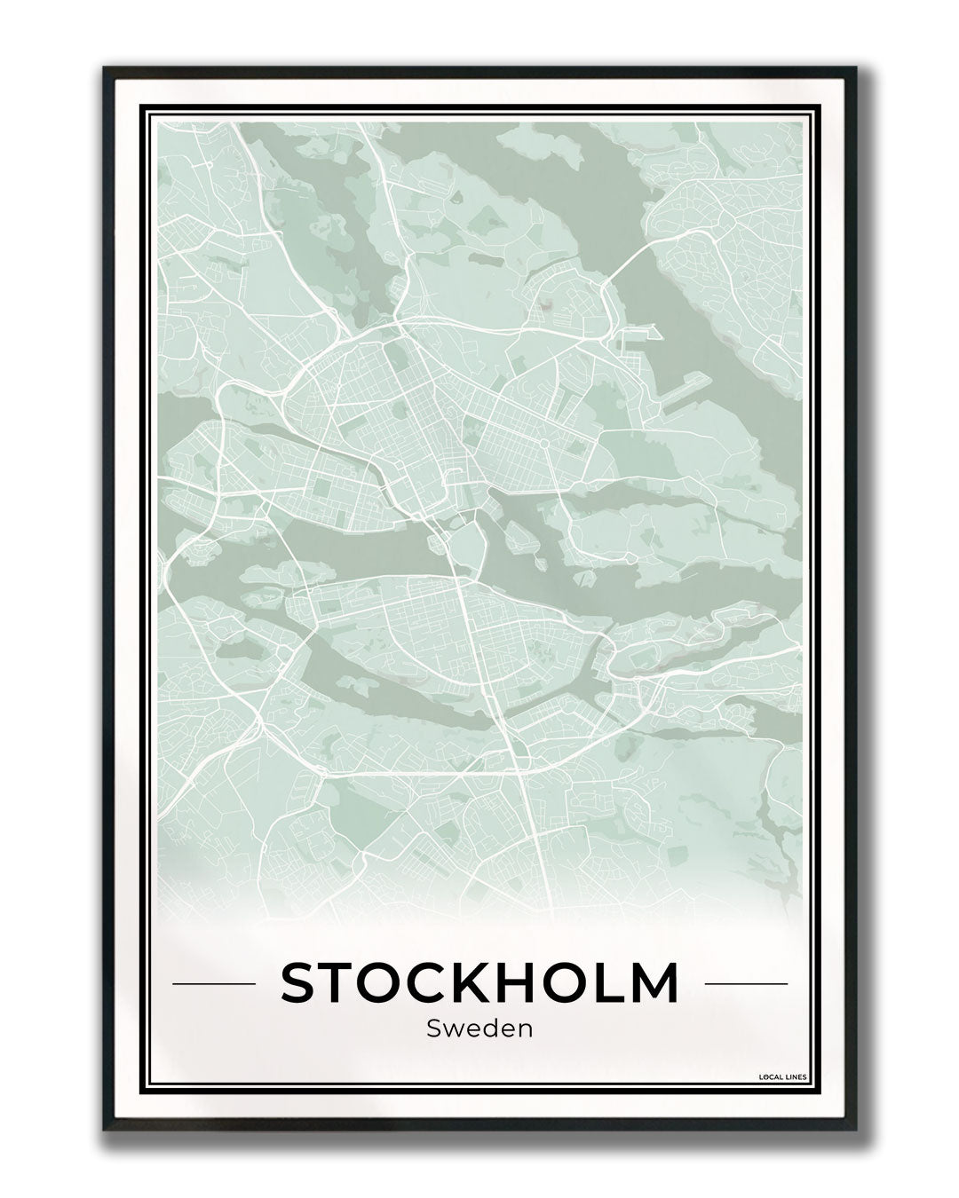 Stockholm Stadskaart – Poster - Sage ingelijst