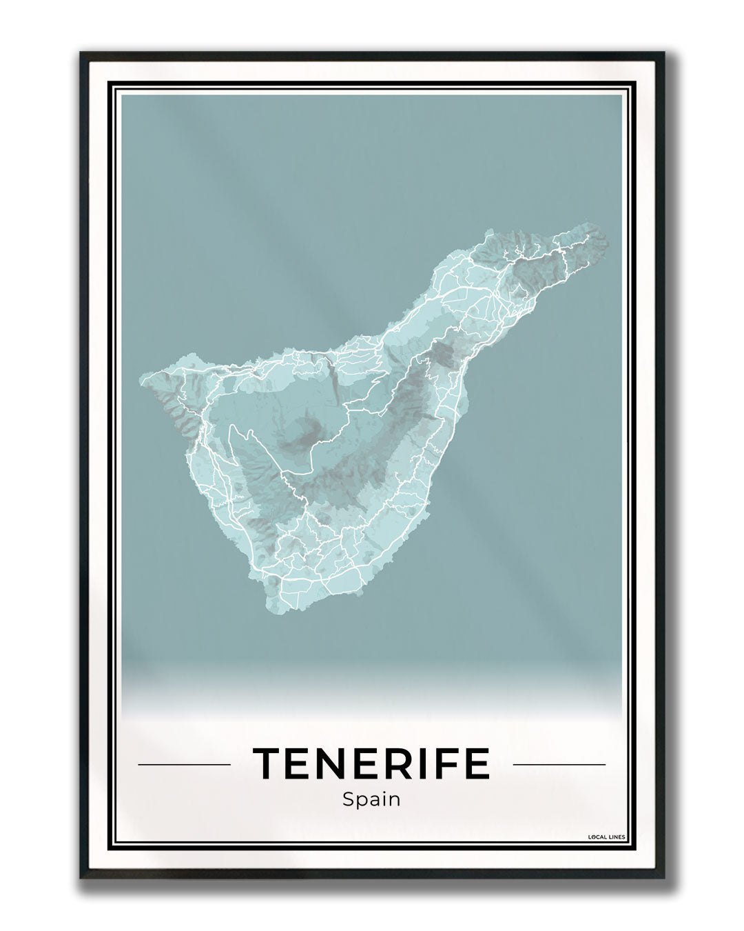 Tenerife Eilandkaart – Poster - Sky ingelijst