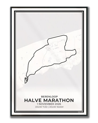 Berenloop Terschelling halve marathon poster in lijst - eilandloop cadeau