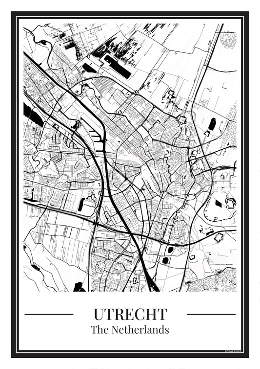 Utrecht poster – Zwart-witte lijntekening